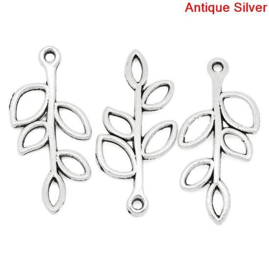 Image de 30 Pendentifs breloque Feuilles Accesoires 3.3x1.6cm B23496