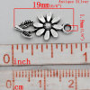 Picture of Charm Pendants Sunflower Antique Silver Color 19x10mm,100PCs