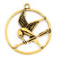 Picture of Zinc Based Alloy Pendant Round Gold Tone Antique Gold Animal Bird & Arrow Hollow 4.3cm(1 6/8") x 3.8cm(1 4/8"), 10 PCs