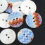 Picture of Natural Shell Buttons Round Multicolor Wave Pattern 26mm Dia,20PCs