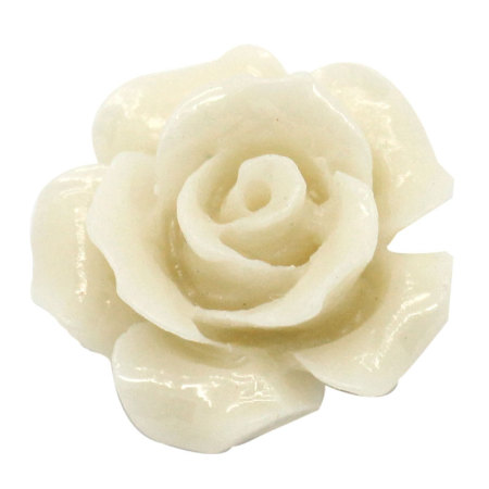 (Grade D) Coral (Imitation) Loose Beads Flower Creamy-White About 13mm( 4/8") x 12mm( 4/8"), Hole: Approx 1mm, 20 PCs