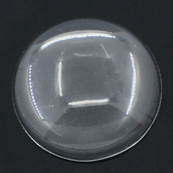 Bild von Transparent Glas Cabochons Glaskuppel Rund Klar 30mm D., 10 Stück