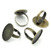 Picture of Brass Adjustable Cabochon Settings Rings Oval Antique Bronze (Fits 25mm x 18mm) 18.3mm( 6/8")(US Size 8), 10 PCs                                                                                                                                              