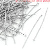 Picture of Iron Based Alloy Head Pins Silver Tone 4.1cm(1 5/8") long, 0.7mm (21 gauge), 500 PCs