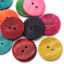 Picture of Natural Wood Sewing Button Scrapbooking Round At Random Mixed 2 Holes 3cm(1 1/8") Dia, 500 PCs