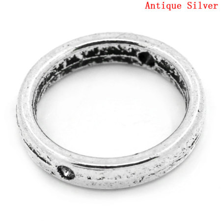 Zinc Based Alloy Spacer Beads Circle Ring Antique Silver Color About 19mm Dia, Hole:Approx 1.5mm, 50 PCs
