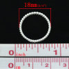 Bild von 50 Stück 18mm D., 1.3mm(16 Gauge) Zinklegierung Geschlossen Sprungringe für die Schmuckherstellung Versilbert Rund Streifen