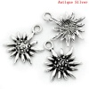 Picture of Charm Pendants Edelweiss Flower Antique Silver Color 17x13mm,30PCs
