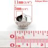 Picture of Zinc Metal Alloy European Style Large Hole Charm Beads Star Antique Silver Color Color Plated About 12mm x 11mm, Hole: Approx 5mm, 30 PCs