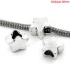 Picture of Zinc Metal Alloy European Style Large Hole Charm Beads Star Antique Silver Color Color Plated About 12mm x 11mm, Hole: Approx 5mm, 30 PCs