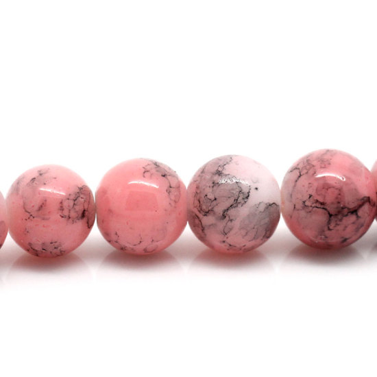 Bild von 3Stränge Rosa Rund Glasperlen Beads 10mm D. B24393