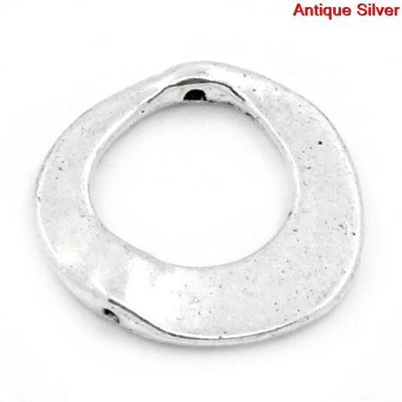 Zinc Based Alloy Spacer Beads Ring Antique Silver Color About 21mm x 20mm, Hole:Approx 1mm, 30 PCs