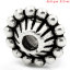 Immagine di Lega di Zinco Separatori Perline Tondo Argento Antico Polka Dot Disegno Circa 11mm Dia, Foro:Circa 3.0mm, 50 Pz