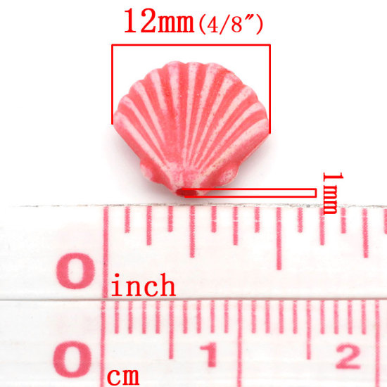 Image de Perle Bubblegum en Acrylique Coquille Couleur au Hasard 12mm x 10mm, Taille de Trou: 1mm, 200 PCs
