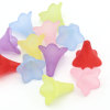 Picture of Frosted Acrylic Bubblegum Beads Lucite Lily Flower At Random Mixed About 22mm x 22mm, Hole: Approx 2mm, 50 PCs