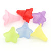 Picture of Frosted Acrylic Bubblegum Beads Lucite Lily Flower At Random Mixed About 22mm x 22mm, Hole: Approx 2mm, 50 PCs