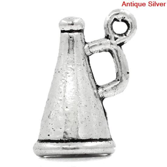 Picture of Charm Pendants Megaphone Antique Silver Color 16x9mm,50PCs