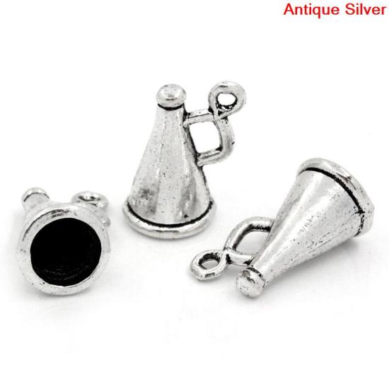 Picture of Charm Pendants Megaphone Antique Silver Color 16x9mm,50PCs