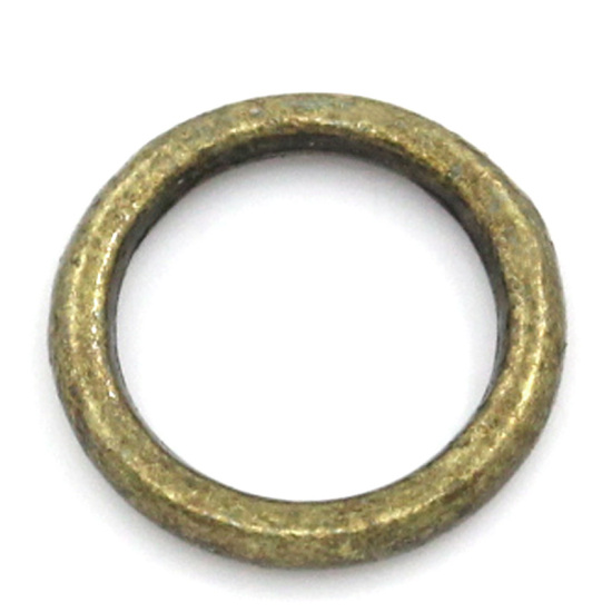 Immagine di 200 Pz 8mm Dia, 1.5mm(15 misura) Lega di Zinco Chiuso Stile Anello di Salto Bronzo Antico Tondo