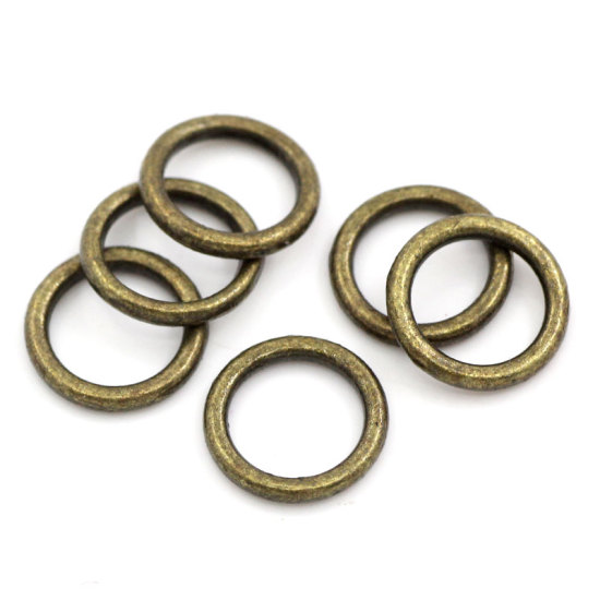 Immagine di 200 Pz 8mm Dia, 1.5mm(15 misura) Lega di Zinco Chiuso Stile Anello di Salto Bronzo Antico Tondo