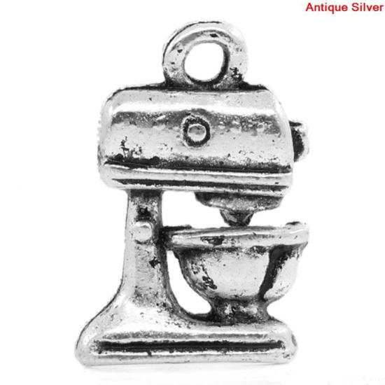 Bild von Charm Anhänger Küche Mischer Antik Silber 16mmx11mm, 50er Packung