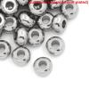 Picture of 304 Stainless Steel Spacer Beads Flat Round Silver Tone About 5mm( 2/8") Dia, Hole:Approx 2mm, 100 PCs