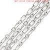 Picture of Iron Based Alloy Open 1:1 Figaro Link Cable Chain Findings Silver Tone 6.5x3.5mm(2/8"x1/8") 4x3.5mm(1/8"x1/8"), 10 M