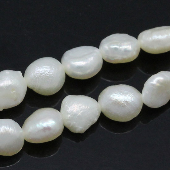 Picture of (Grade C) Natural Freshwater Cultured Pearl Beads Baroque 6.5x5mm-5x4.5mm, Hole: Approx 0.5mm, 34.5cm long, 1 Strand(Approx 63 PCs)