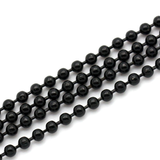 Bild von Eisen(Legierung) Kugelkette Kette Schwarz 2mm D., 10 Meter