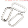 Picture of Iron Based Alloy Purse Handbags Insert Handles Oval Silver Tone 10.9cm x5.2cm(4 2/8" x2"), 10 Sets(2 PCs)