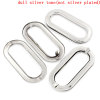 Picture of Iron Based Alloy Purse Handbags Insert Handles Oval Silver Tone 10.9cm x5.2cm(4 2/8" x2"), 10 Sets(2 PCs)