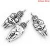 Picture of Zinc Based Alloy Maya Charm Pendants Venus Of Willendorf Fertility Goddess Pregnancy Antique Silver Color 3.3x1.2cm,20PCs