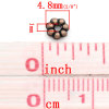 Picture of Zinc metal alloy Spacer Beads Flower Antique Copper Color Plated About 4.8mm x 4.8mm, Hole:Approx 1mm, 65 PCs