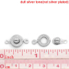 Picture of Iron Based Alloy Toggle Clasps Round Silver Tone 18mm x 9.5mm - 16mm x 9mm, 50 PCs