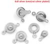 Picture of Iron Based Alloy Toggle Clasps Round Silver Tone 18mm x 9.5mm - 16mm x 9mm, 50 PCs