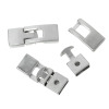 Picture of Zinc Based Alloy Hook Clasps Rectangle Silver Tone 22mm x12mm 19mm x12mm, 10 Sets