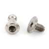Picture of Iron Based Alloy Screw On Rivets Spike Studs Cone Silver Tone 9x6mm(3/8"x2/8") 7x6mm(2/8"x2/8"), 50 Sets