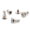 Picture of Iron Based Alloy Screw On Rivets Spike Studs Cone Silver Tone 9x6mm(3/8"x2/8") 7x6mm(2/8"x2/8"), 50 Sets