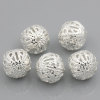 Picture of Filigree Spacers Beads Round Silver Plated Hollow 10mm Dia,200PCs