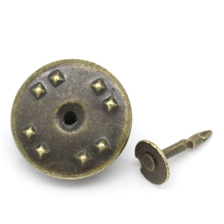 Rivets Spike Studs Spots Round Antique Bronze Dot Carved 11x11mm 8x4.5mm,50 Sets