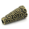 Picture of Spacer Beads Cone Antique Bronze Pattern Carved 18x9mm, Hole:approx 2mm, 50PCs