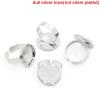 Picture of Zinc Based Alloy Adjustable Cabochon Settings Rings Round Silver Tone (Fits 18mm Dia) 18.3mm( 6/8")(US Size 8), 1 Piece