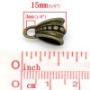 Picture of European Charm Bail Beads Antique Bronze Pattern Carved Fit European Bracelet 15x9.5mm,Hole:Approx 5.4x7.8mm,50PCs