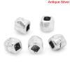 Picture of Zinc Based Alloy Seed Beads Cube Antique Silver Color About 3mm x 3mm, Hole: Approx 1.5mm, 200 PCs