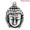 Imagen de Zamak Colgantes Charms Buda Plata Antigua 29mm x 20mm, 2 Unidades