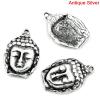 Imagen de Zamak Colgantes Charms Buda Plata Antigua 29mm x 20mm, 2 Unidades