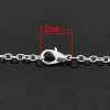 Image de Colliers de Chaînes en Alliage de zinc+Alliage de fer Argenté Chaîne Maille Forçat 50.9cm long, 1 Paquet ( 12 Pcs/Paquet)