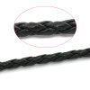 Picture of Faux Leather Jewelry Braided Cord Black 3mm( 1/8"), 10 M