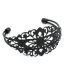 Picture of Filigree Stamping Open Cuff Bangles Bracelets Black Flower Hollow 15.5cm(6 1/8") long, 4 PCs