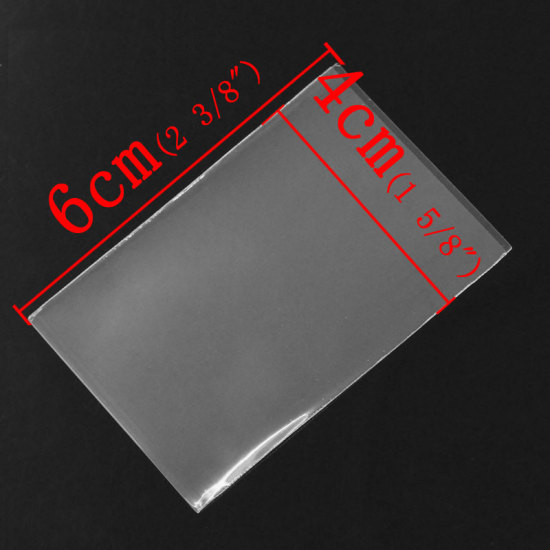 ジップロック袋 ポリプラスチック製 クリアジッパーバッグ長方形 透明 4cm x 6cm、 500 PCs の画像